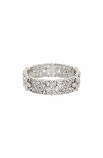 Cubic Zirconia Floral Band Ring