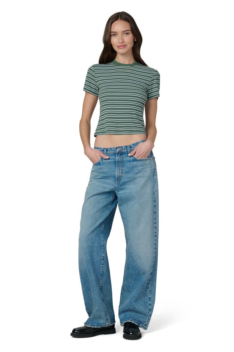 The Stripe Rib Baby T-Shirt, Alternate, color, CILANTRO/SKY STRIP