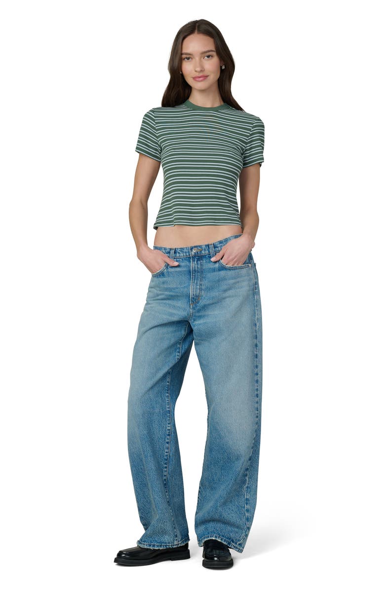 Joe's Jeans The Stripe Rib Baby T-Shirt, Alternate, color, Cilantro/ Sky Strip