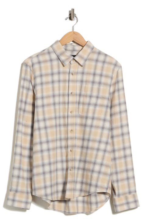 Plaid Flannel Button-Up Shirt