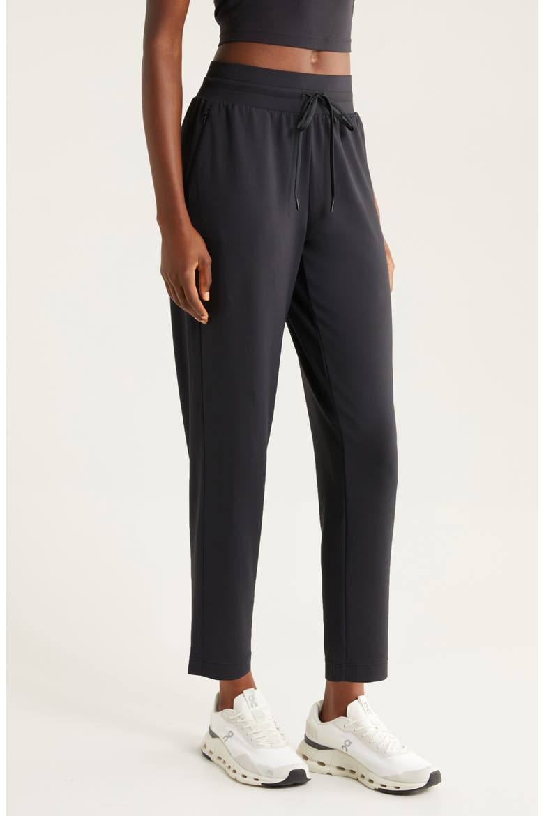 Lift Off High Waist Ankle Pants, Alternate, color, BLACK