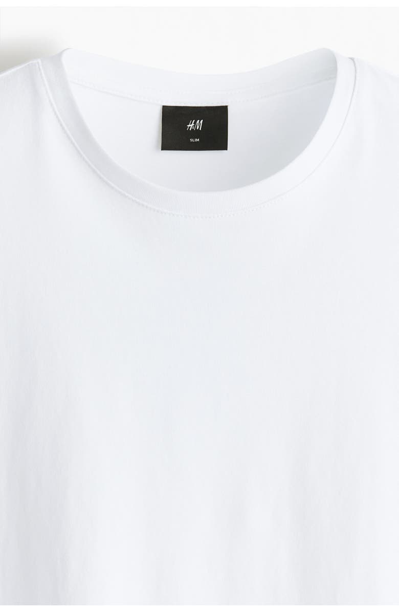 H&M 3-pack Slim Fit T-shirts, Alternate, color, White
