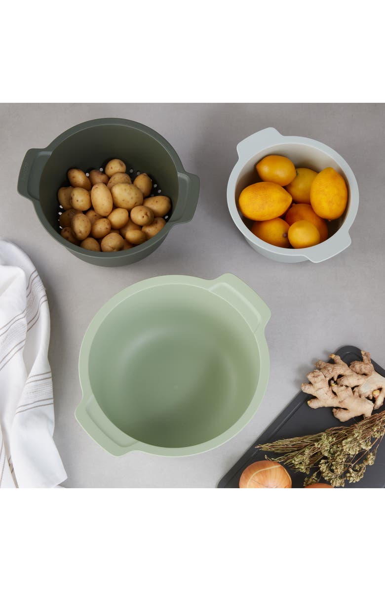 BergHOFF 3-Piece Mixing Bowls & Colander Set, Alternate, color,