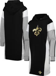 G-III 4HER BY CARL BANKS Women's G-III 4Her by Carl Banks Black New Orleans Saints Bootleg Long Sleeve Hoodie T-Shirt Dress