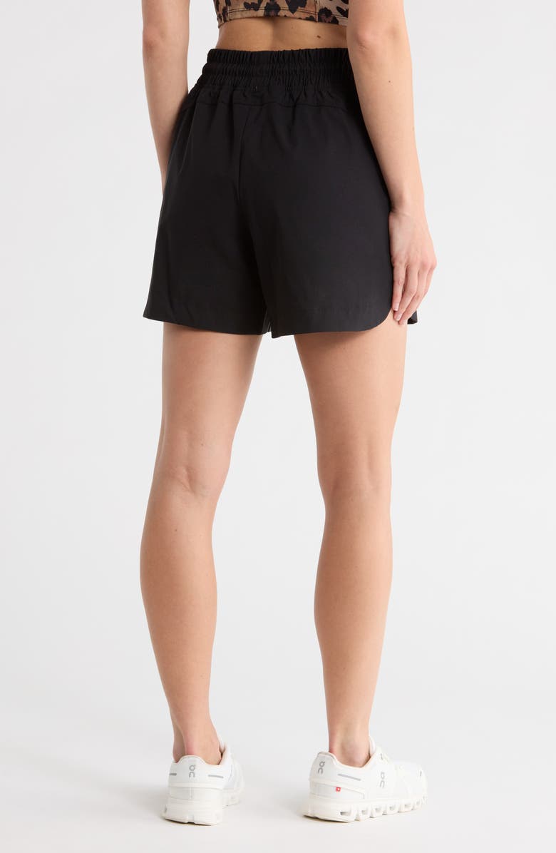 Faith Connexion Drawstring Waist Active Shorts, Alternate, color, Black