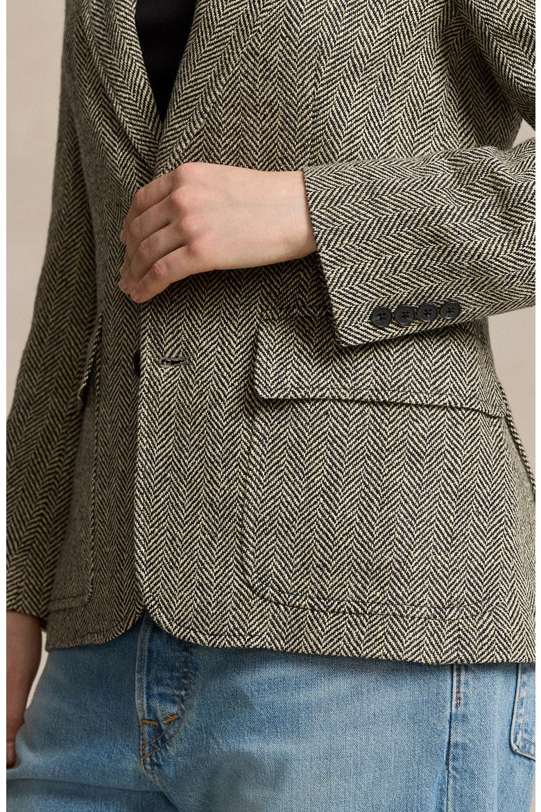 Heritage Herringbone Blazer, Alternate, color, BLACK/CREAM HERRINGBONE