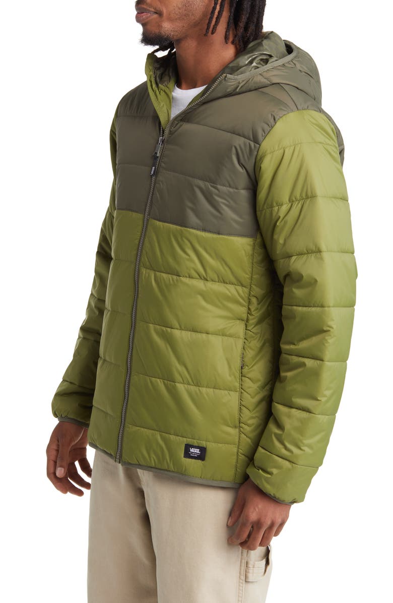 Vans Prospect Colorblock Hooded Puffer Jacket, Alternate, color,
