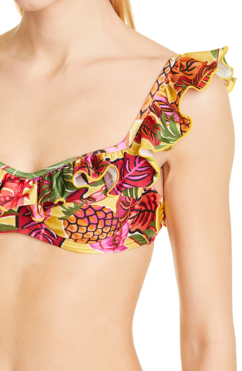 FARM Rio Fruit Dream Ruffle Underwire Bikini Top, Alternate, color, 