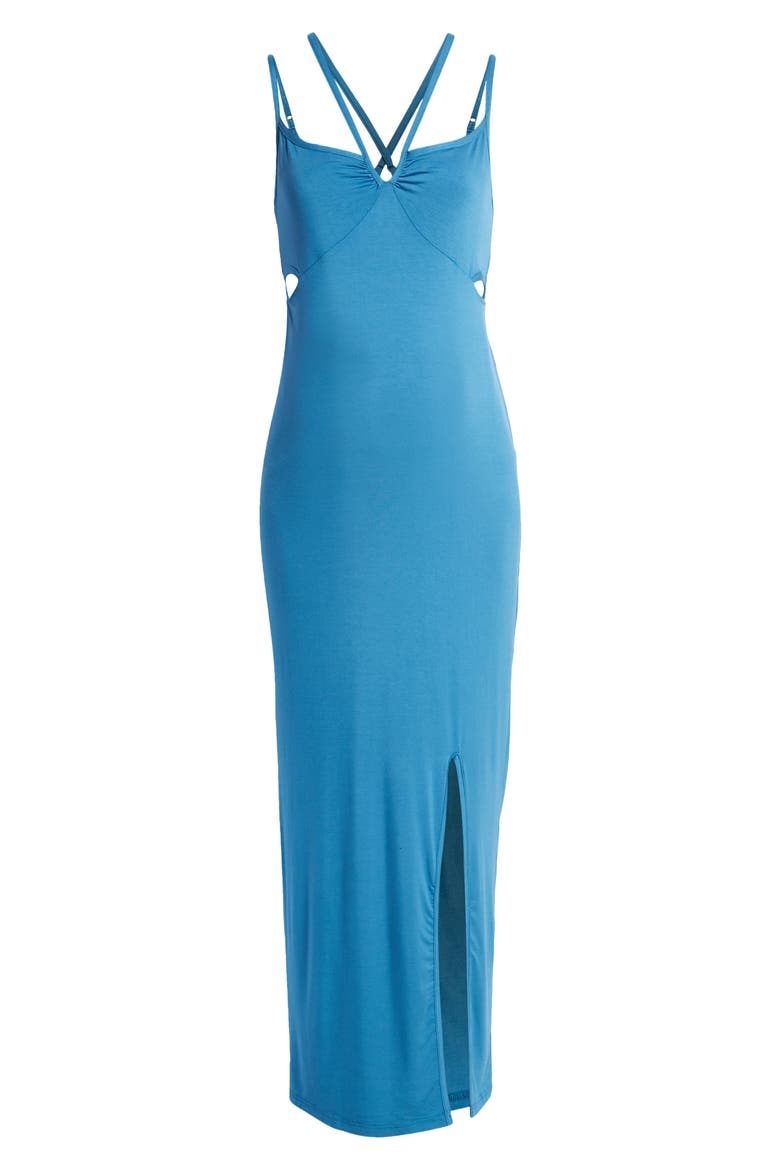 Bella Cutout Maternity Maxi Dress, Alternate, color, BLUE