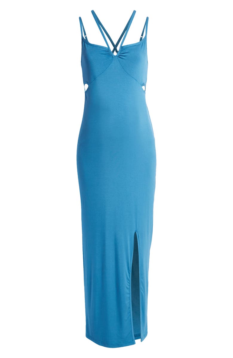 Emilia George Bella Cutout Maternity Maxi Dress, Alternate, color, Blue