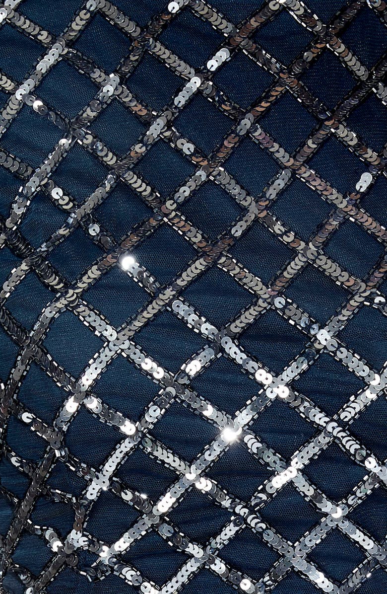 Lace & Beads Carmel Sequin Top & Tulle Skirt Combo, Alternate, color,