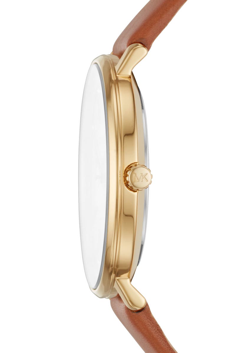 MICHAEL Michael Kors Michael Kors Pyper Leather Strap Watch, 38mm, Alternate, color, Gold