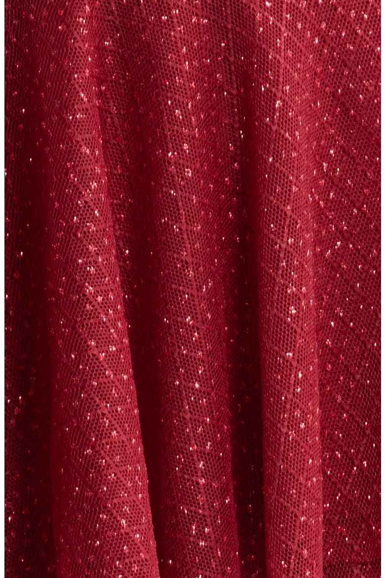 Glitter Layered Ruffle Tie Strap Minidress, Alternate, color, WINE