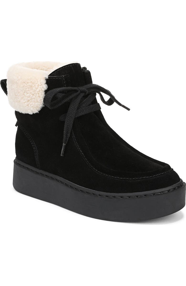 Favorite Daughter Sunny Genuine Shearling Lined Platform Bootie, Main, color, Black
