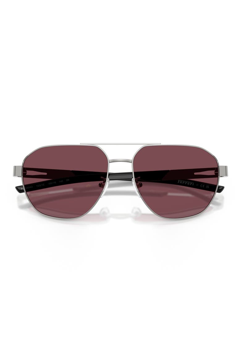 59mm Irregular Sunglasses, Alternate, color, SILVER