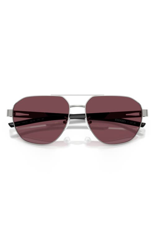 Scuderia Ferrari 60mm Mirrored Pilot Sunglasses In Silver