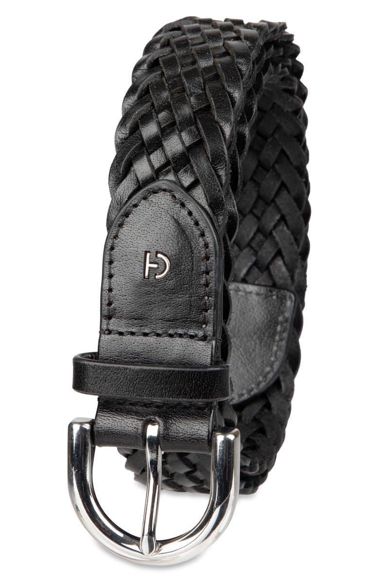 Cole Haan Braided Leather Belt, Alternate, color, Black