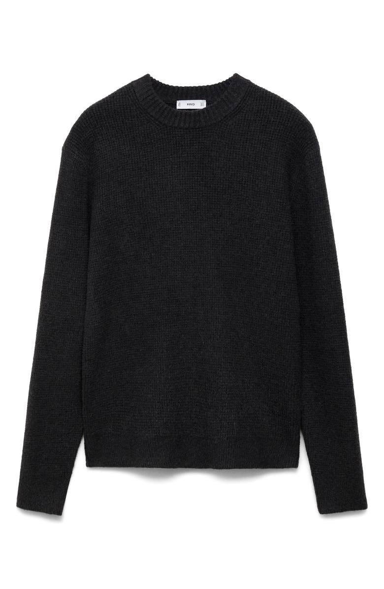 MANGO Waffle Texture Crewneck Sweater, Main, color,