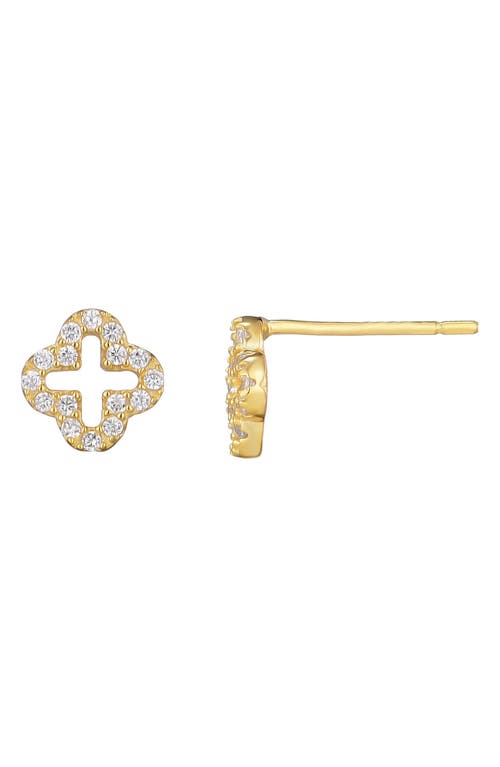 Adornia Clover Stud Earrings In Gold