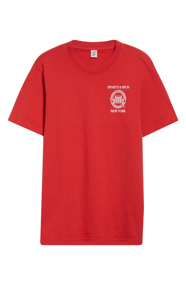 Sporty & Rich NY Resort Cotton Graphic T-Shirt, Alternate, color, Ruby