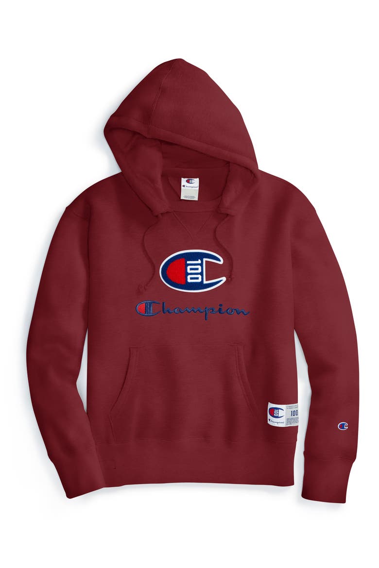 Century Collection Logo Pullover Hoodie, Alternate, color, CHERRY PIE