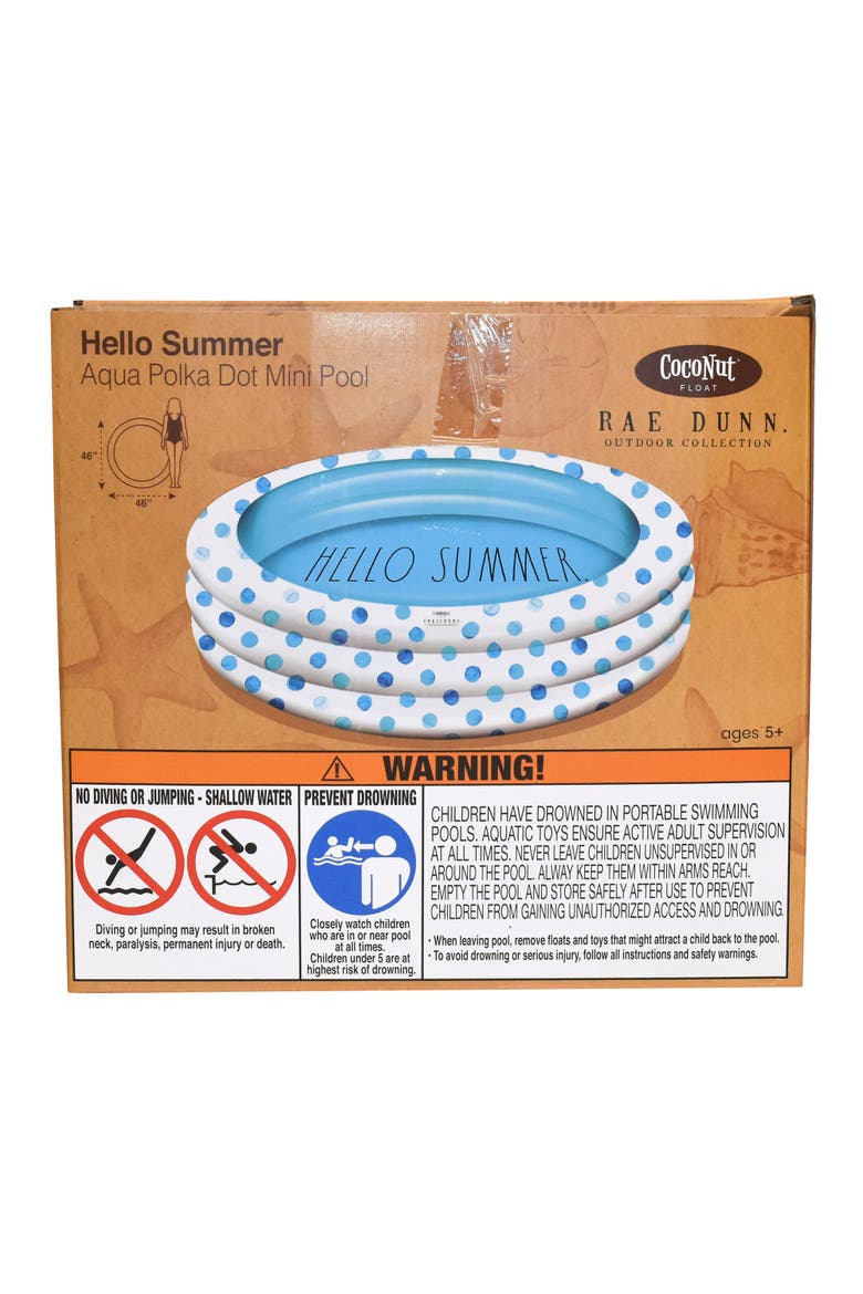 Hello Summer Aqua Poka Dots 46" Mini Pool, Alternate, color, Blue