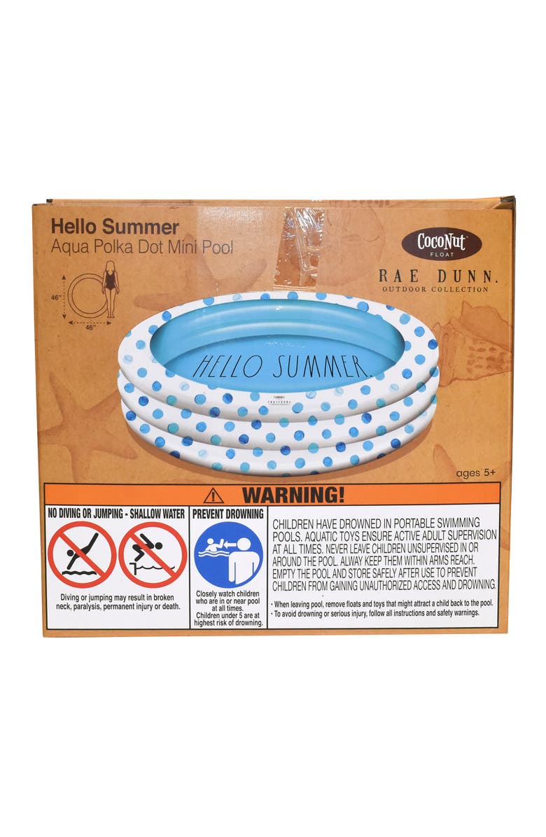 Rae Dunn Hello Summer Aqua Poka Dots 46" Mini Pool, Alternate, color, Blue