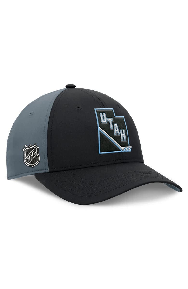 FANATICS Men's Fanatics  Black/Charcoal Utah Mammoth Utah Badge Adjustable Hat, Main, color, Black