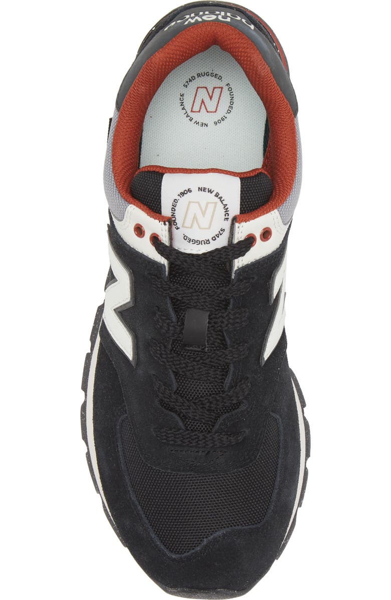 New Balance 574 Cordura Sneaker, Alternate, color, Black/ White