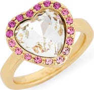 Kurt Geiger London Crystal Heart Halo Cocktail Ring