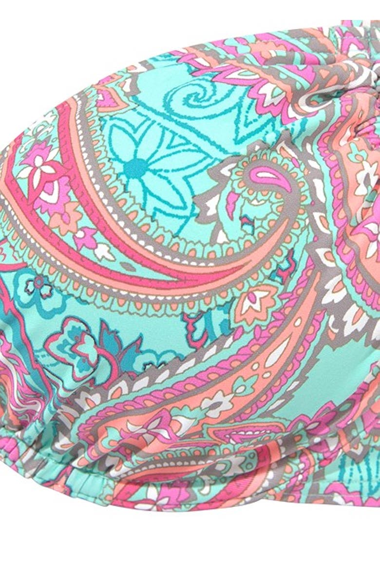 LASCANA Women's Paisley Print Underwire Bikini Top Size 32D, Alternate, color, Mint Printed