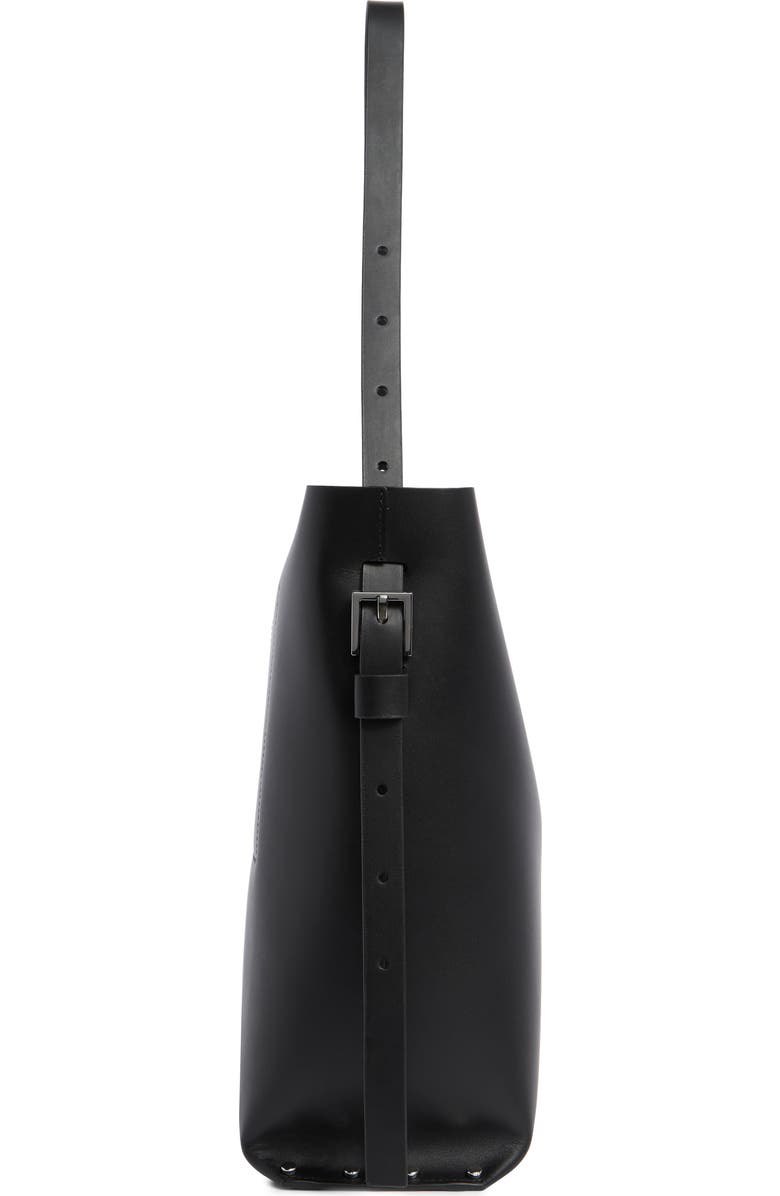 AllSaints Miro Leather Shoulder Bag, Alternate, color, Black