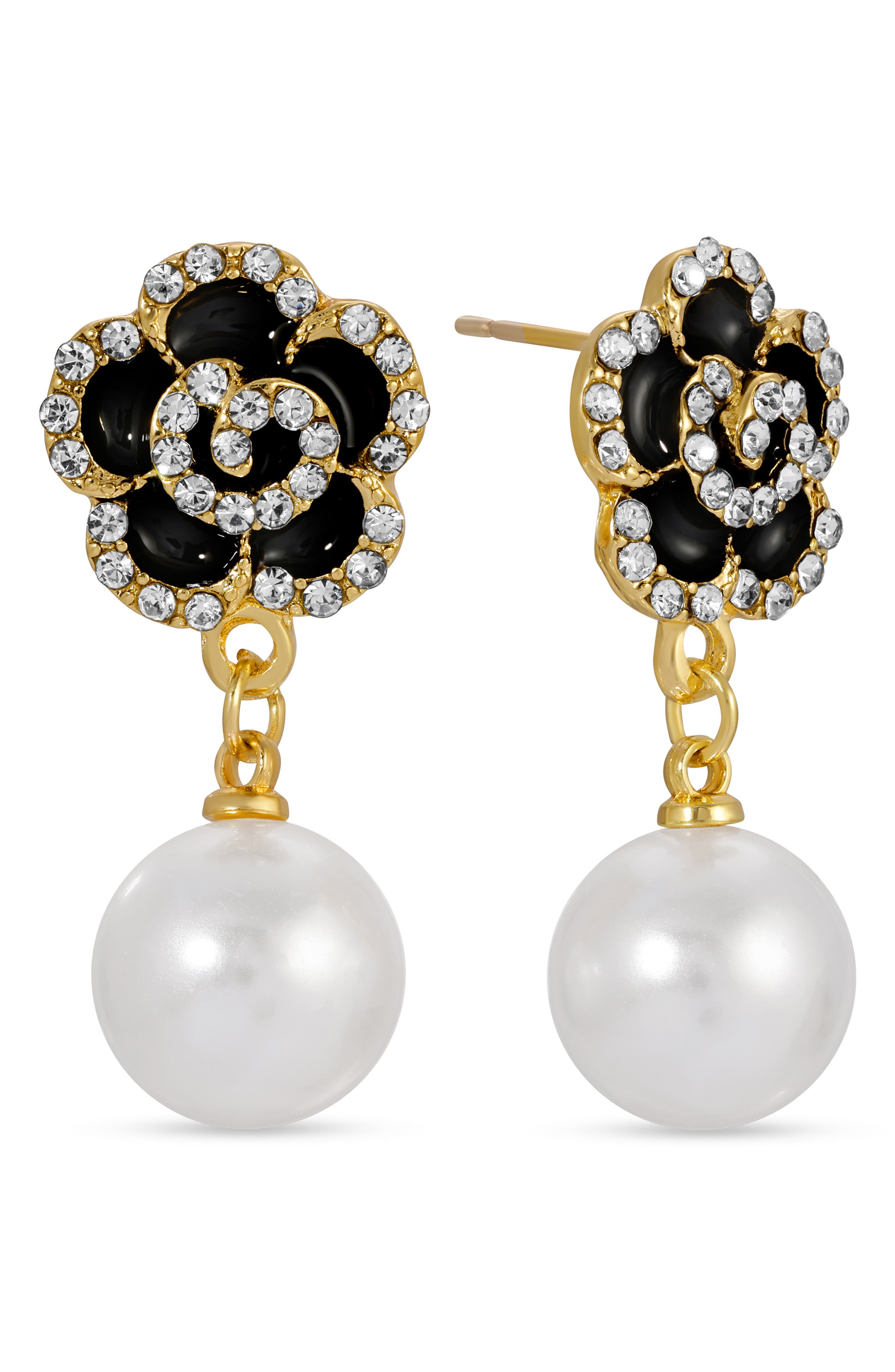 EYE CANDY LOS ANGELES Liliana CZ & Imitation Pearl Drop Earrings
