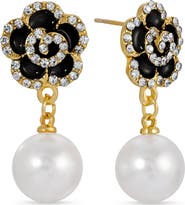 EYE CANDY LOS ANGELES Liliana CZ & Imitation Pearl Drop Earrings