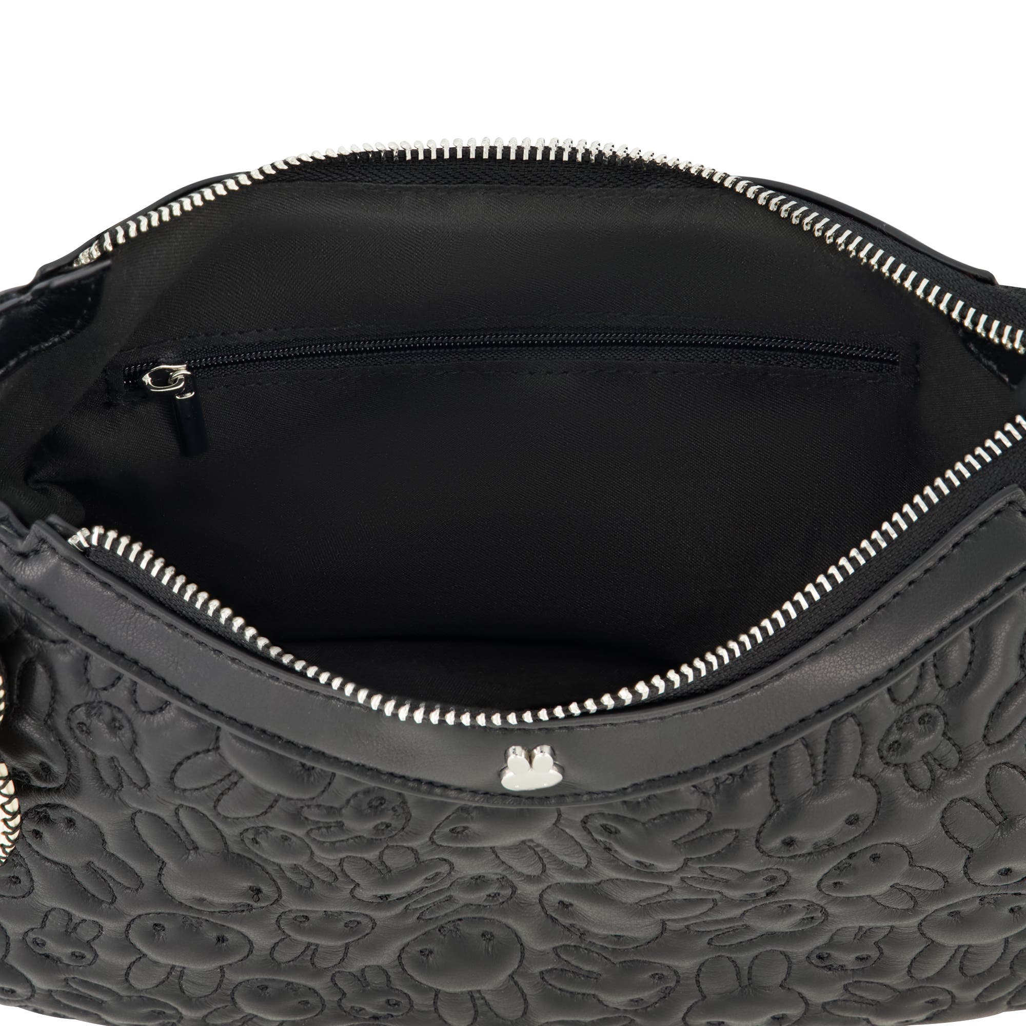Daniele Nicole Miffy Quilted PU Shoulder Bag with Charm, Alternate, color, Black