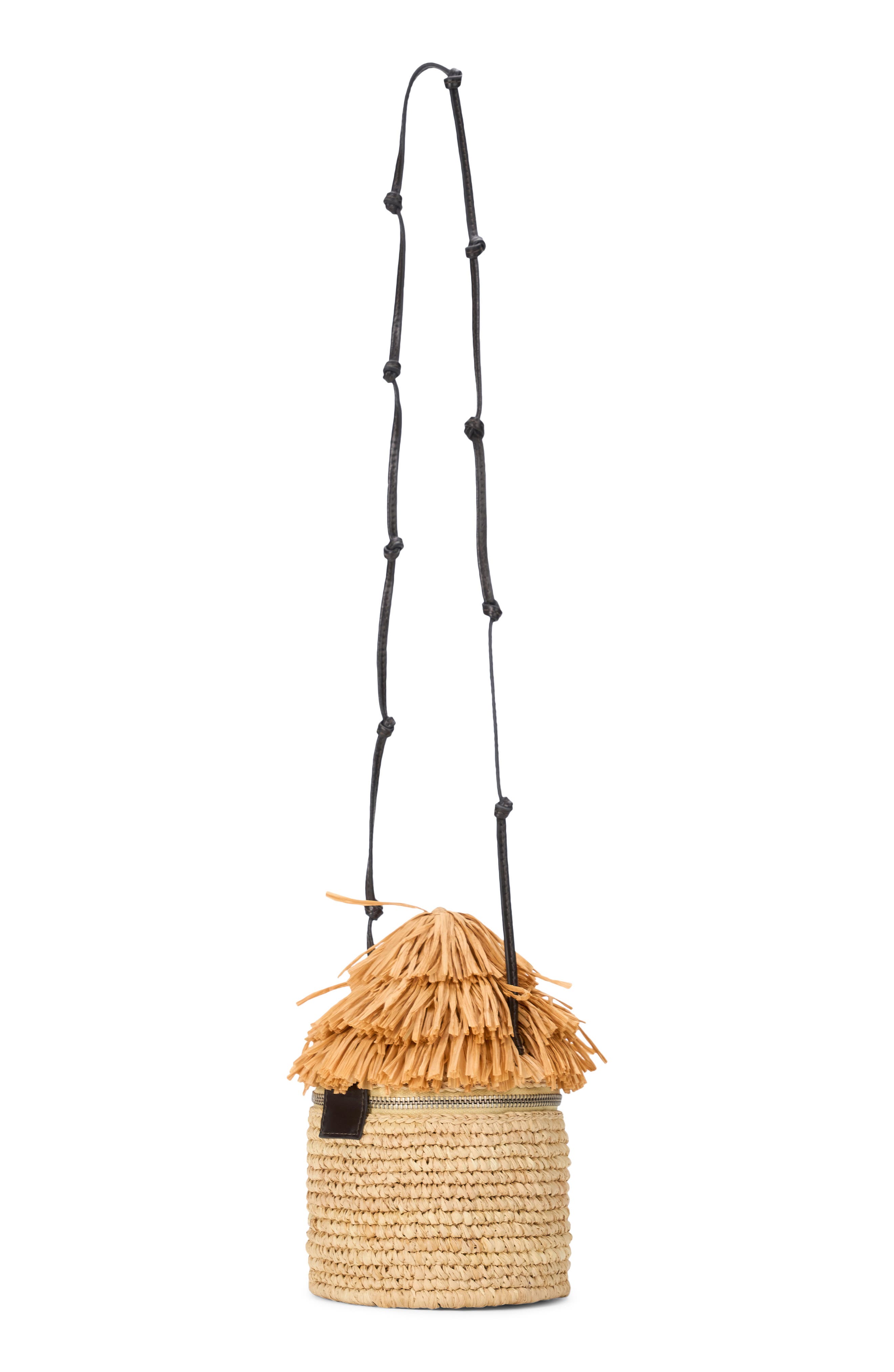 STAUD Tiki Raffia Shoulder Bag, Alternate, color, Natural