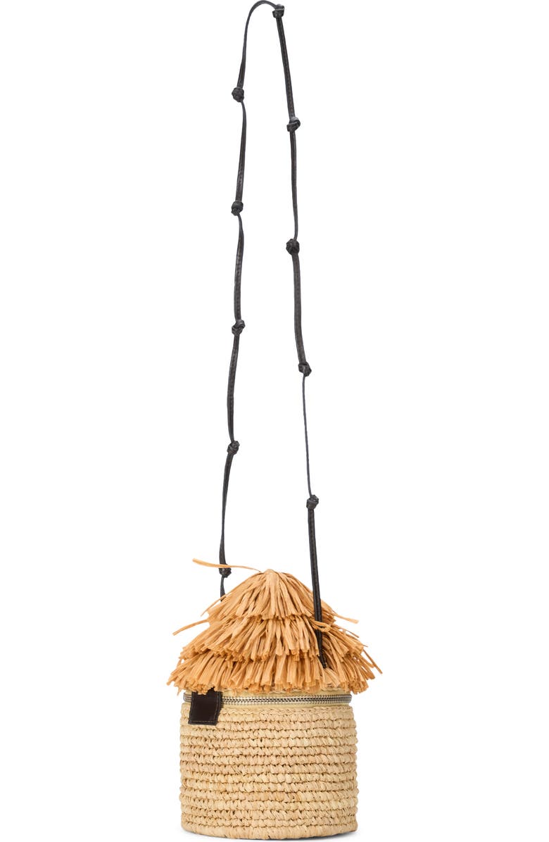 STAUD Tiki Raffia Shoulder Bag, Alternate, color, Natural