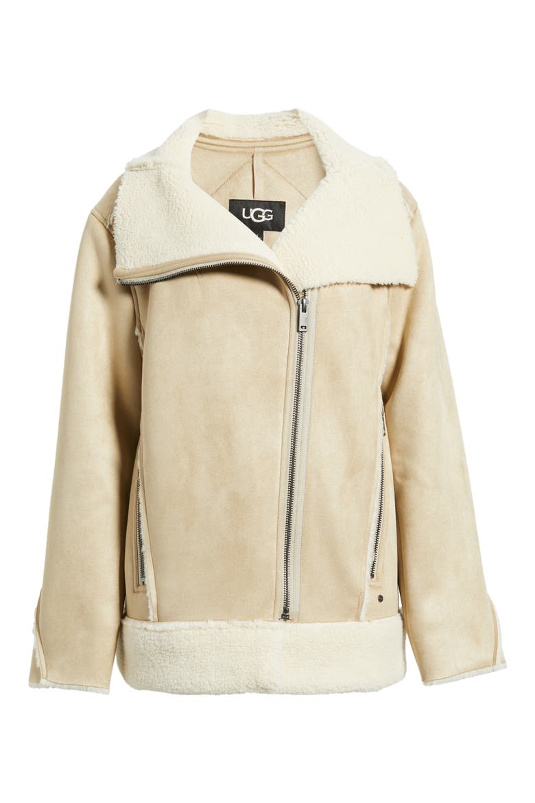 Avelie Luxefluff Faux Shearling Jacket, Alternate, color, SAND