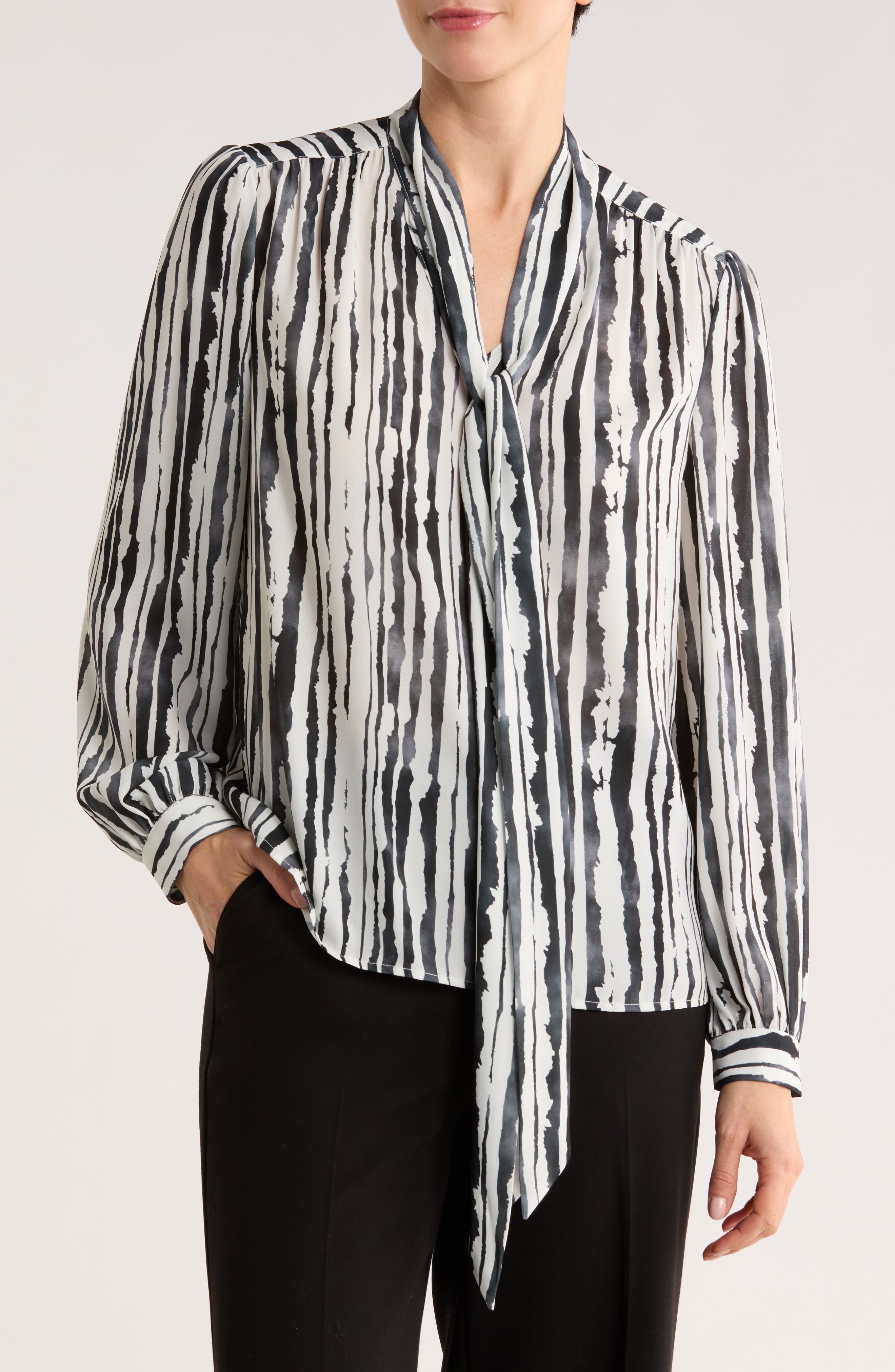 Gemma + Jane Tie Neck Georgette Top