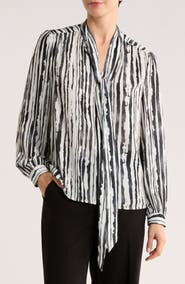 Gemma + Jane Tie Neck Georgette Top