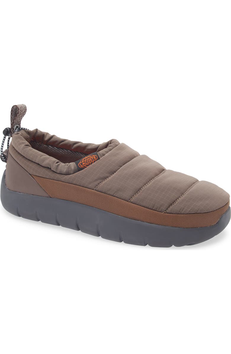 Lacoste Serve 2 Slipper, Main, color, Brown/ Dark Grey