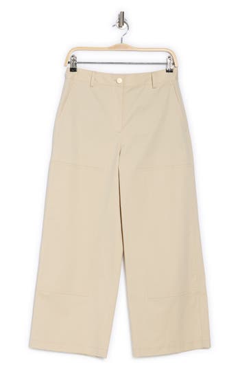 Theory Utility Patch Crop Wide Leg Pants In Sand