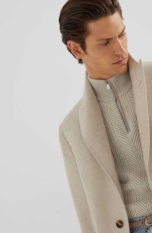 Brunello Cucinelli Cashmere Button Coat In White