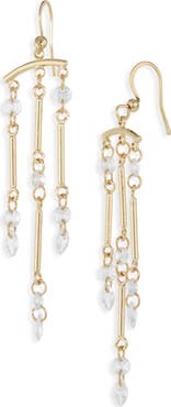 NORDSTROM RACK Floating Cubic Zirconia Bar Chandelier Earrings