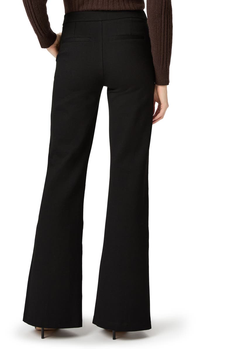 PAIGE Sofia Split Hem Flare Ponte Pants, Alternate, color, Black