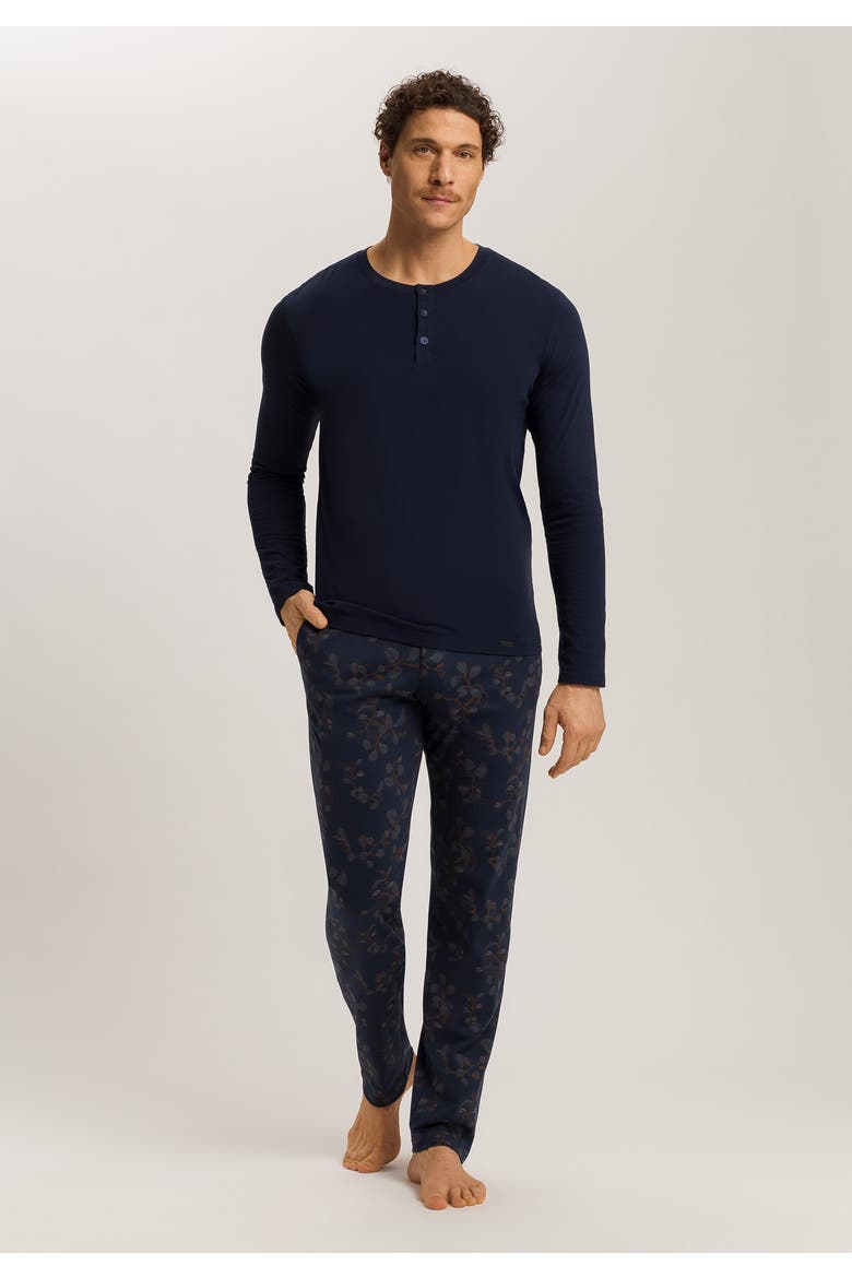 Night And Day Cotton Drawstring Pajama Pants, Alternate, color, Navy Ink Leaves