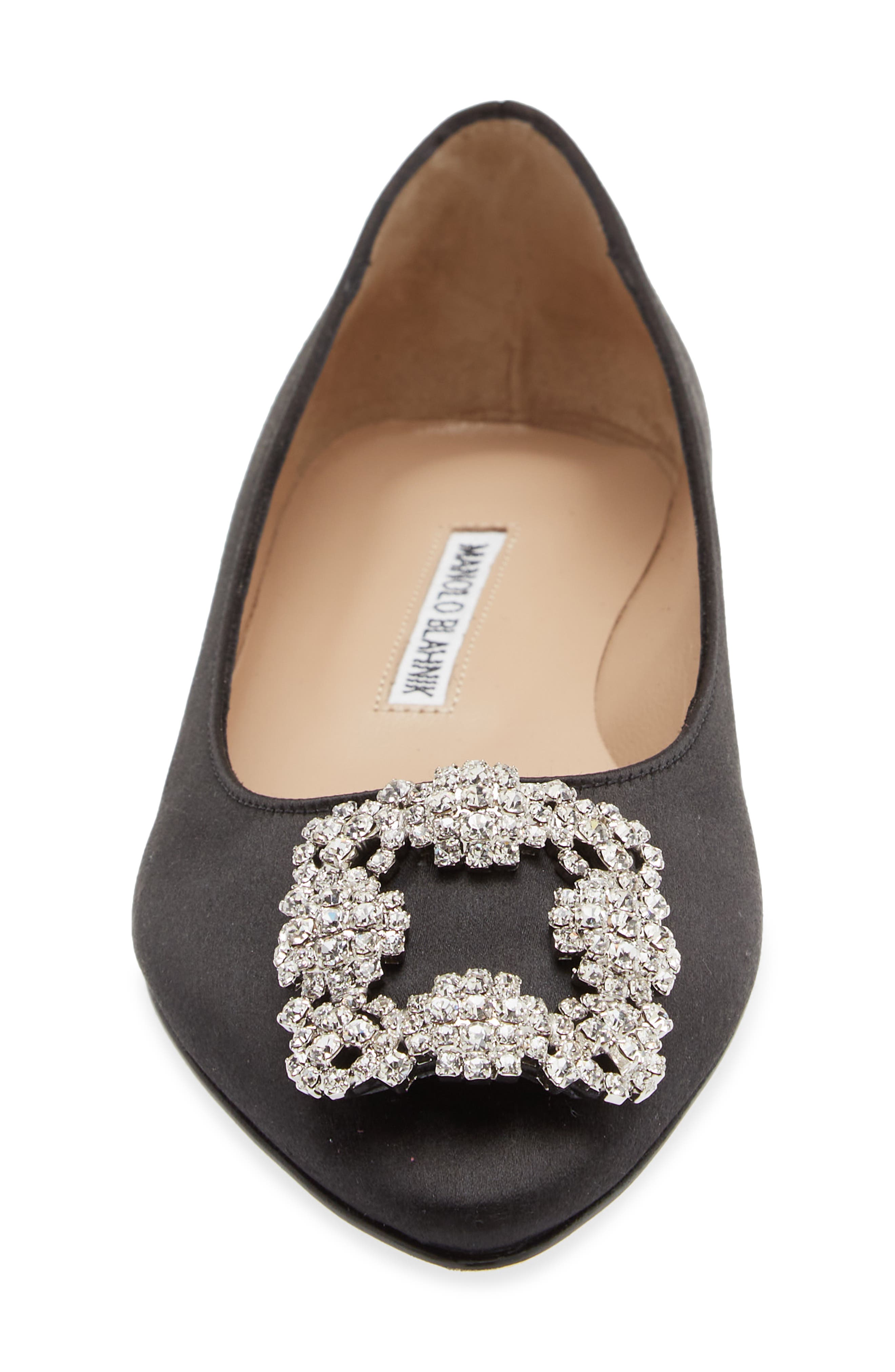 Manolo Blahnik Hangisi Flat, Alternate, color, Black