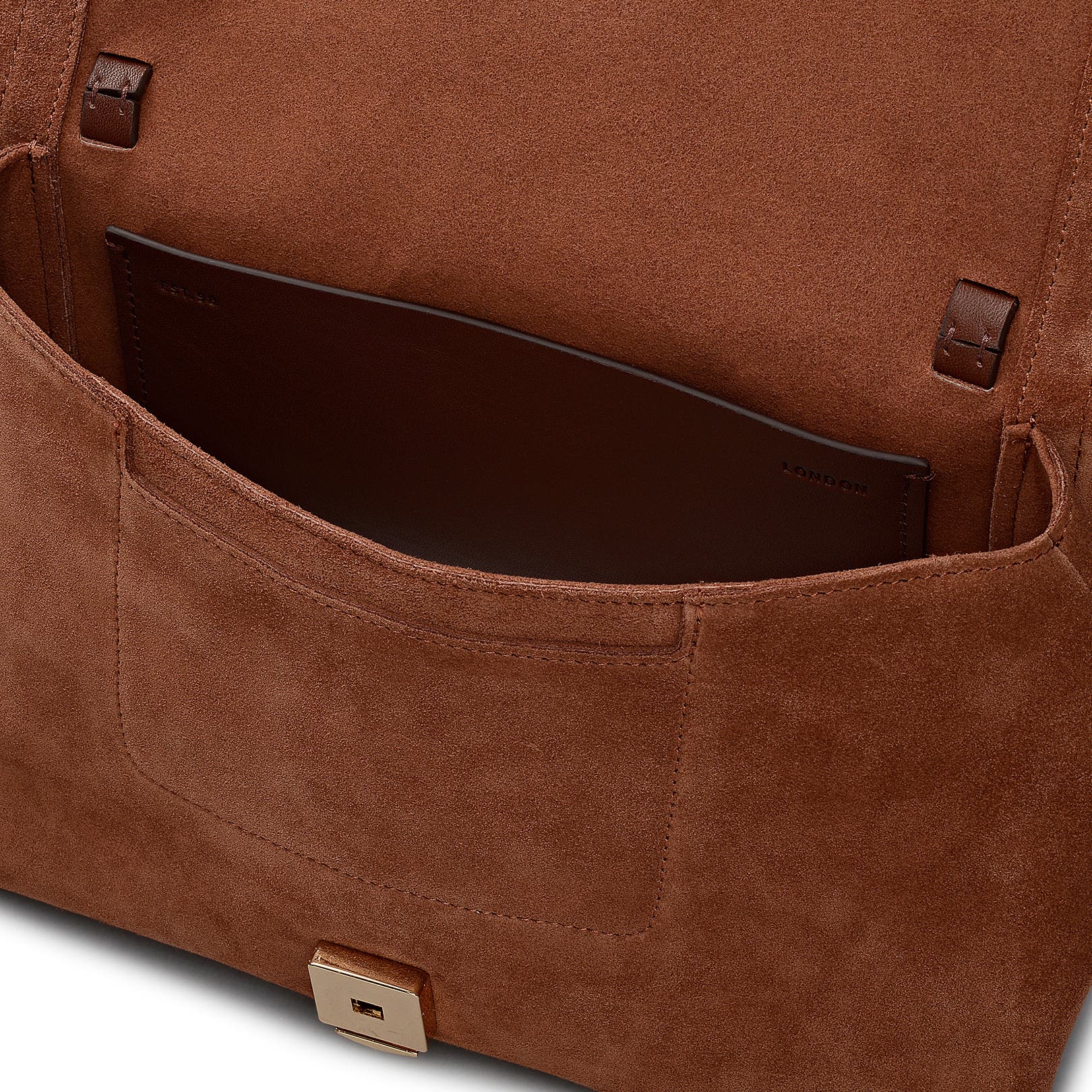 Radley Mercer Street - Suede Medium Flapover Shoulder Bag, Alternate, color, Russet