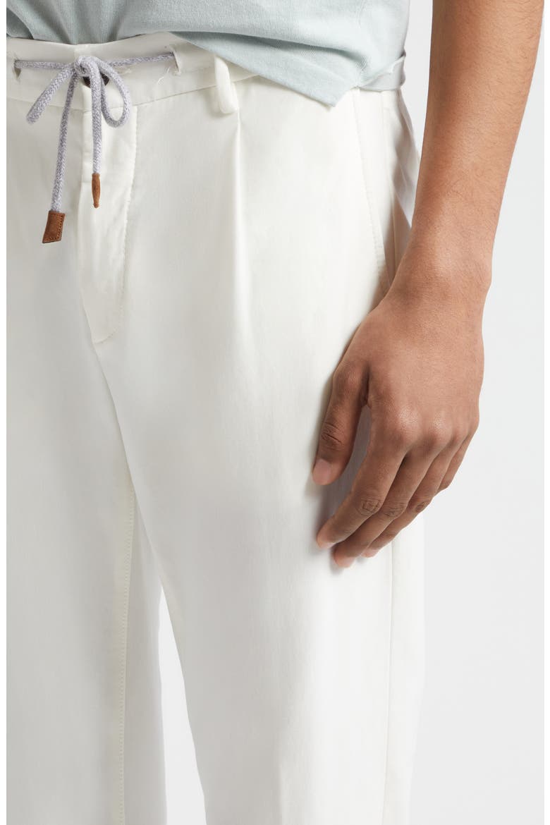 Drawstring Waist Stretch Jersey Pants, Alternate, color, WHITE