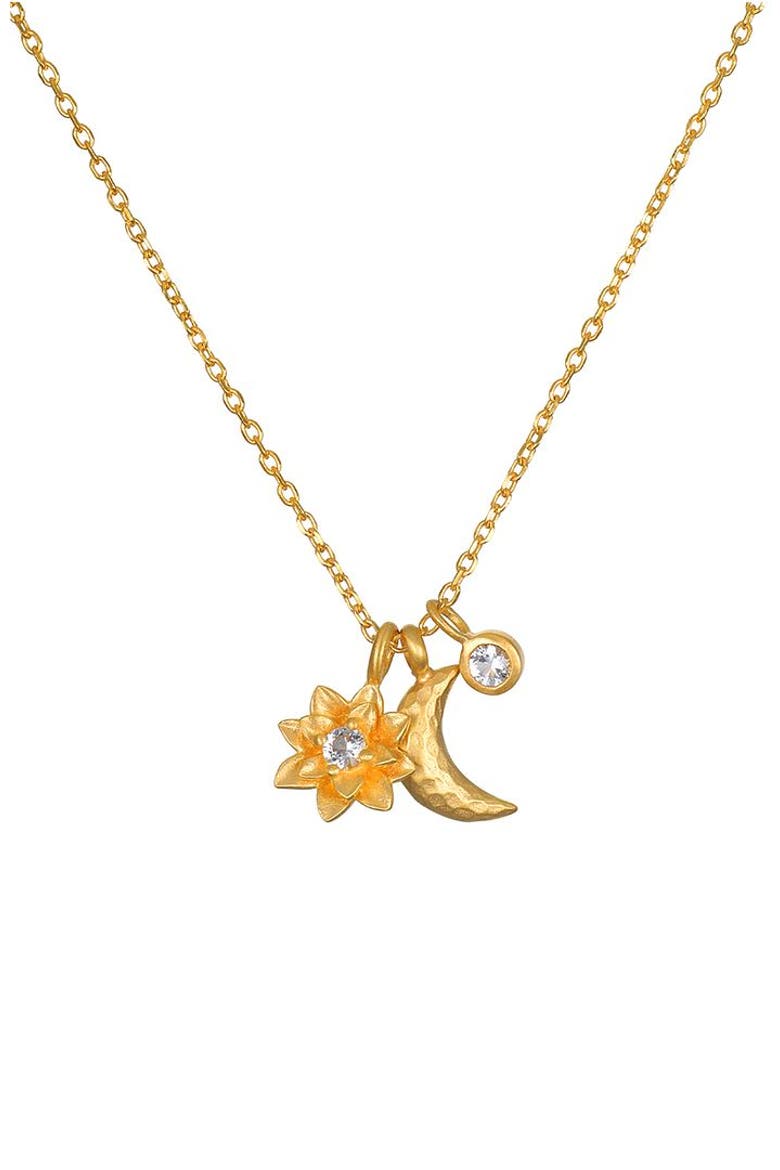 Spirit in Transformation Lotus Moon Necklace, Main, color, Gold